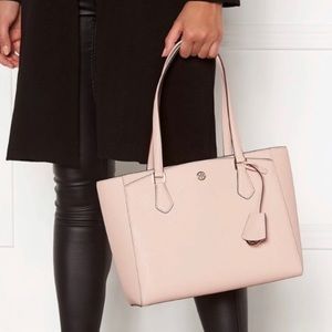 TORY BURCH Small Robinson Leather Tote with Dust Bag